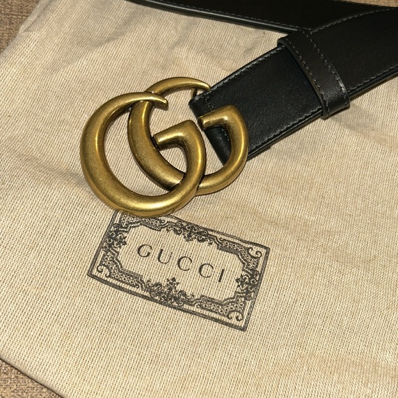 GG MARMONT LEATHER BELT WITH SHINY BUCKLE - Picture 6 of 14